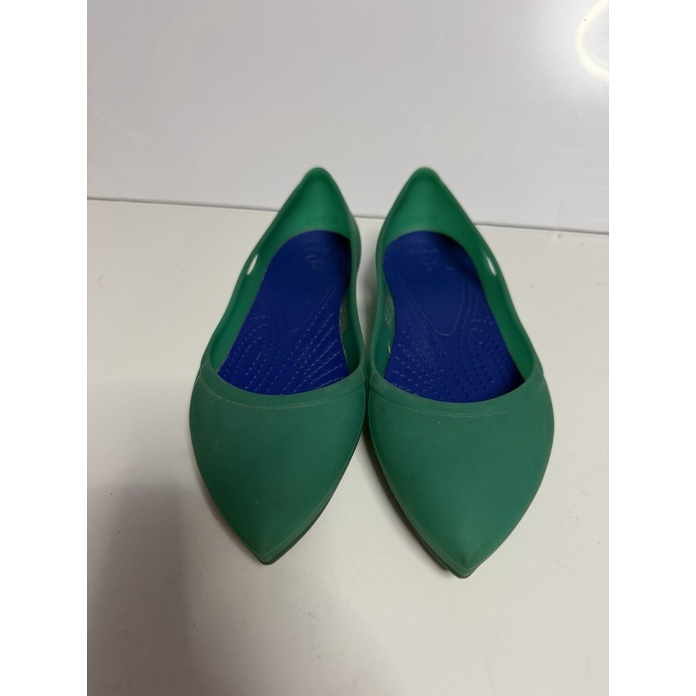 Crocs Womens Turquoise Teal Green Rio Pointed Toe Ballet Flat Shoes 7 C-5